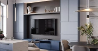 Гостиная, "Трей" в матовой эмали (арт. 358), мебель на заказ MrDoors