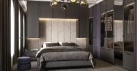 Мягкие стеновые панели в спальню Art Design, серые (арт. 109), мебель на заказ MrDoors