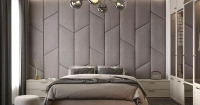 Мягкие стеновые панели в спальню Art Design, серые (арт. 067), мебель на заказ MrDoors