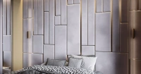 Мягкие стеновые панели в спальню Art Design, серые (арт. 068), мебель на заказ MrDoors