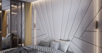 Мягкие стеновые панели в спальню Art Design, бежевый, мебель на заказ MrDoors