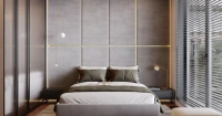 Мягкие стеновые панели в спальню Art Design, серые (арт. 117), мебель на заказ MrDoors