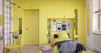 Фото желтой детской комнаты с рабочим местом, мебель на заказ MrDoors
