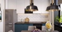 Глянцевая современная кухня в эмалях, мебель на заказ MrDoors