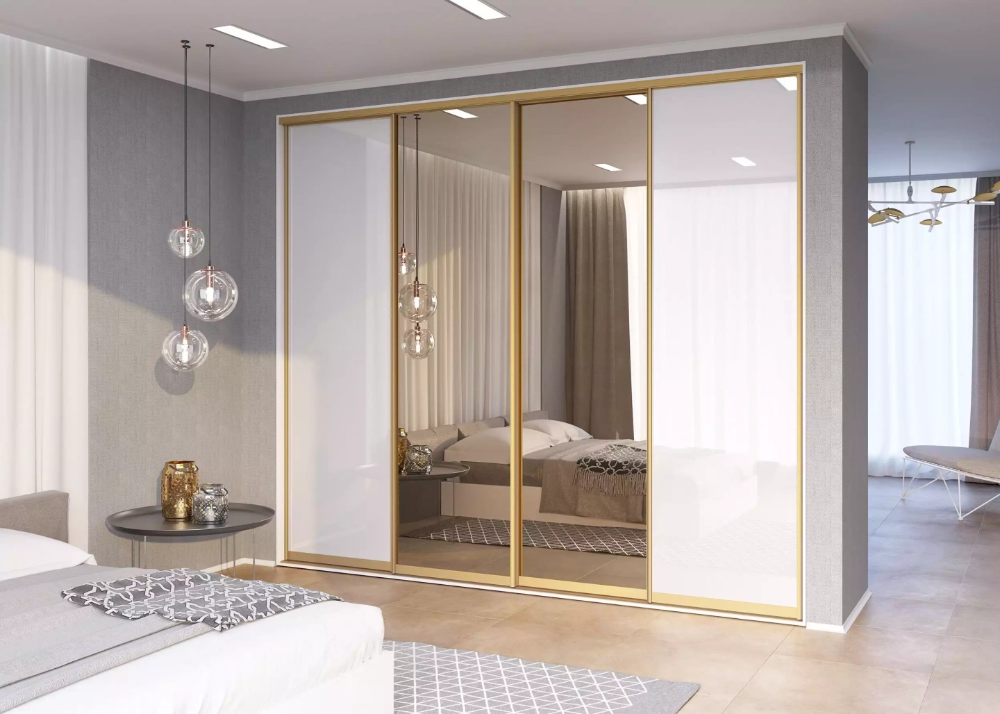 Фото шкафа-купе с зеркалом от mr.doors