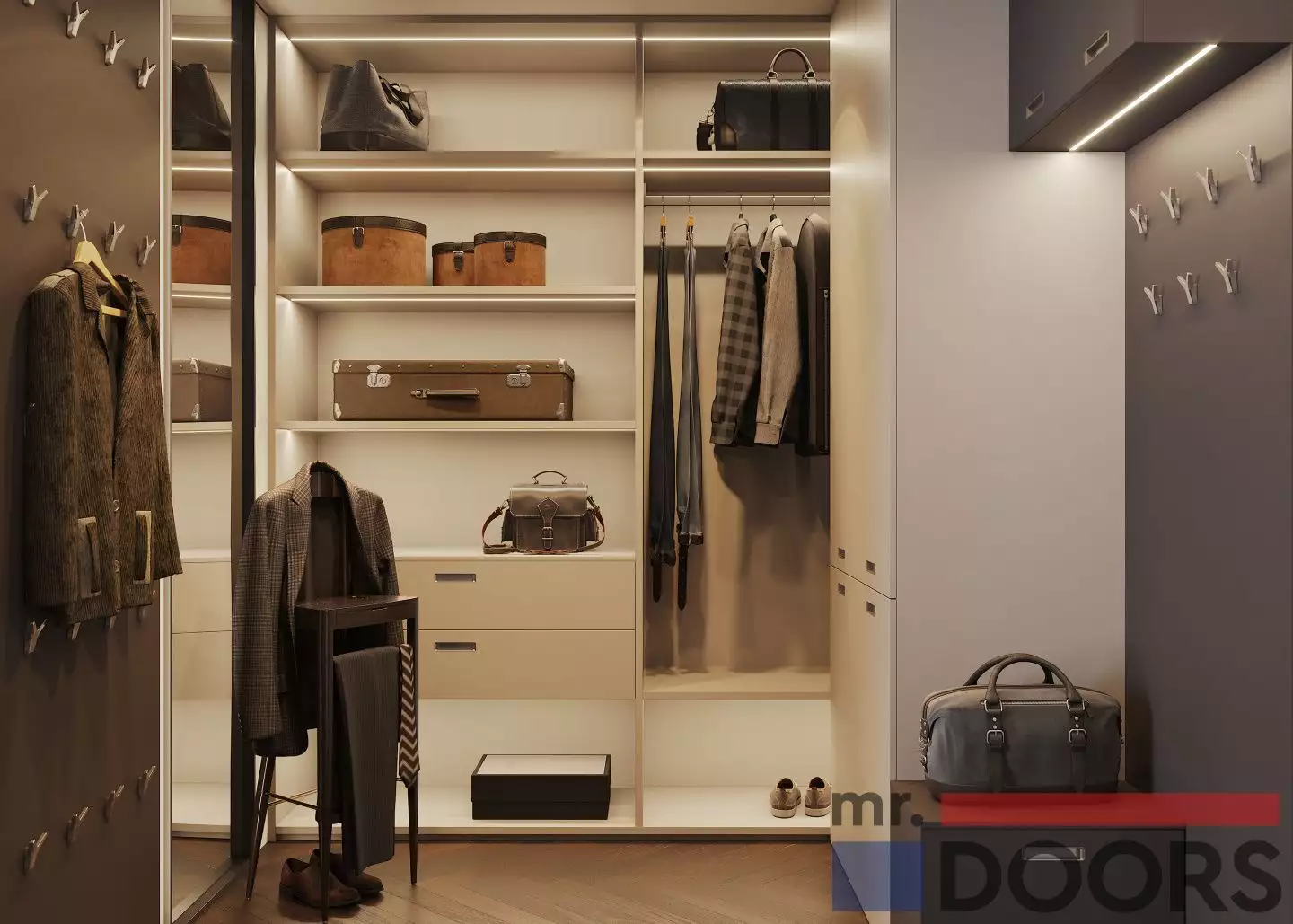 Фото гардеробной комнаты на заказ от mr.doors