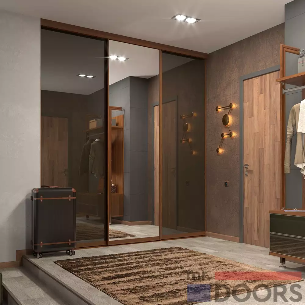 Шкафы-купе коричневое стекло mr.doors