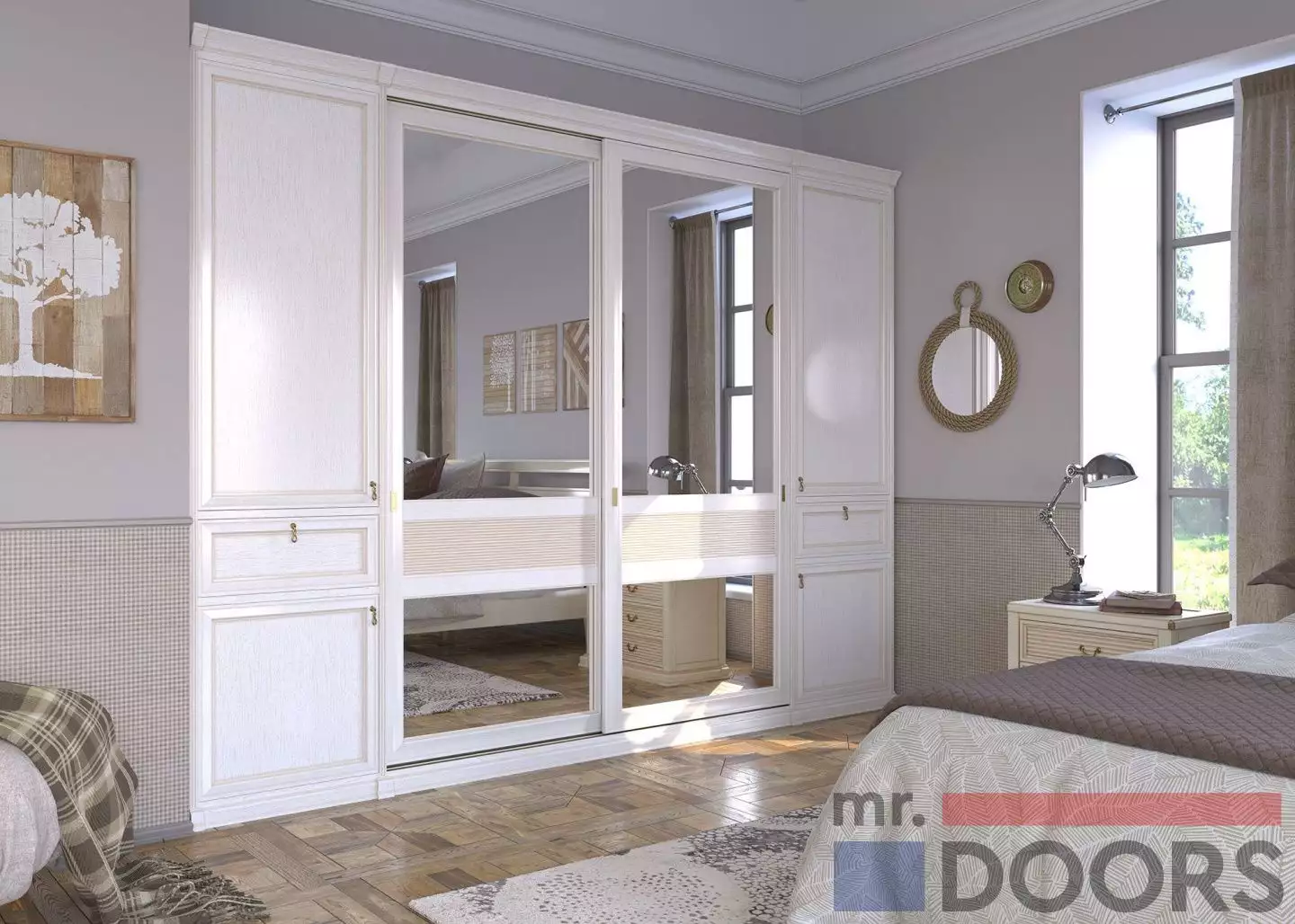 Фото современного шкафа-купе с зеркалом от mr.doors