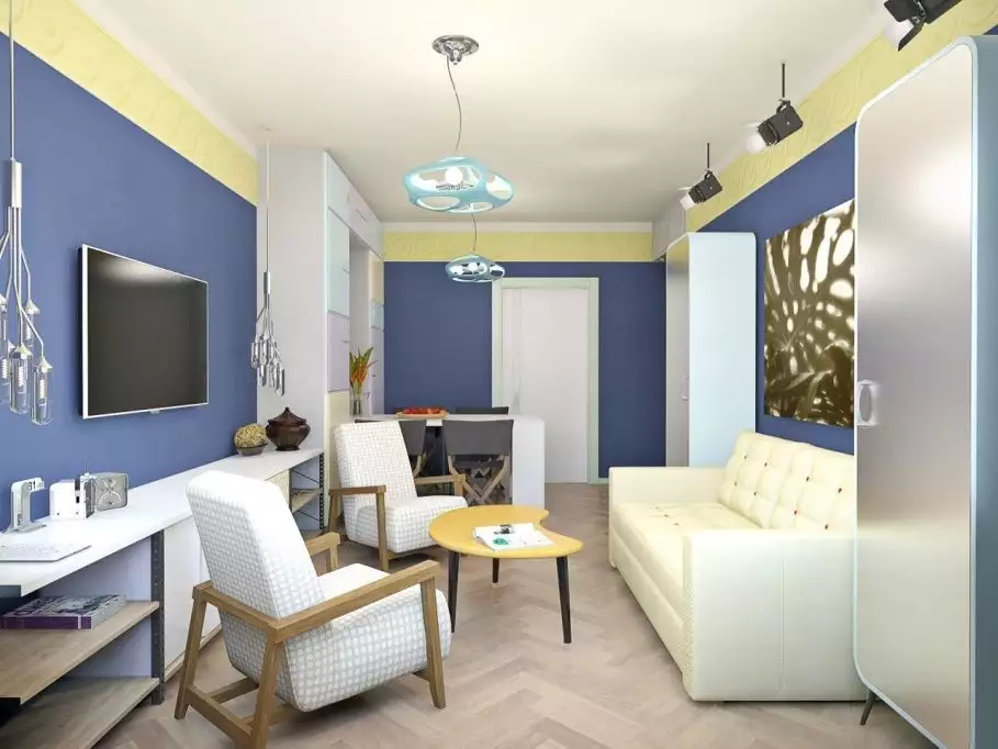 Объединение гостиной, столовой и кинозала, Квартирный Вопрос, фото