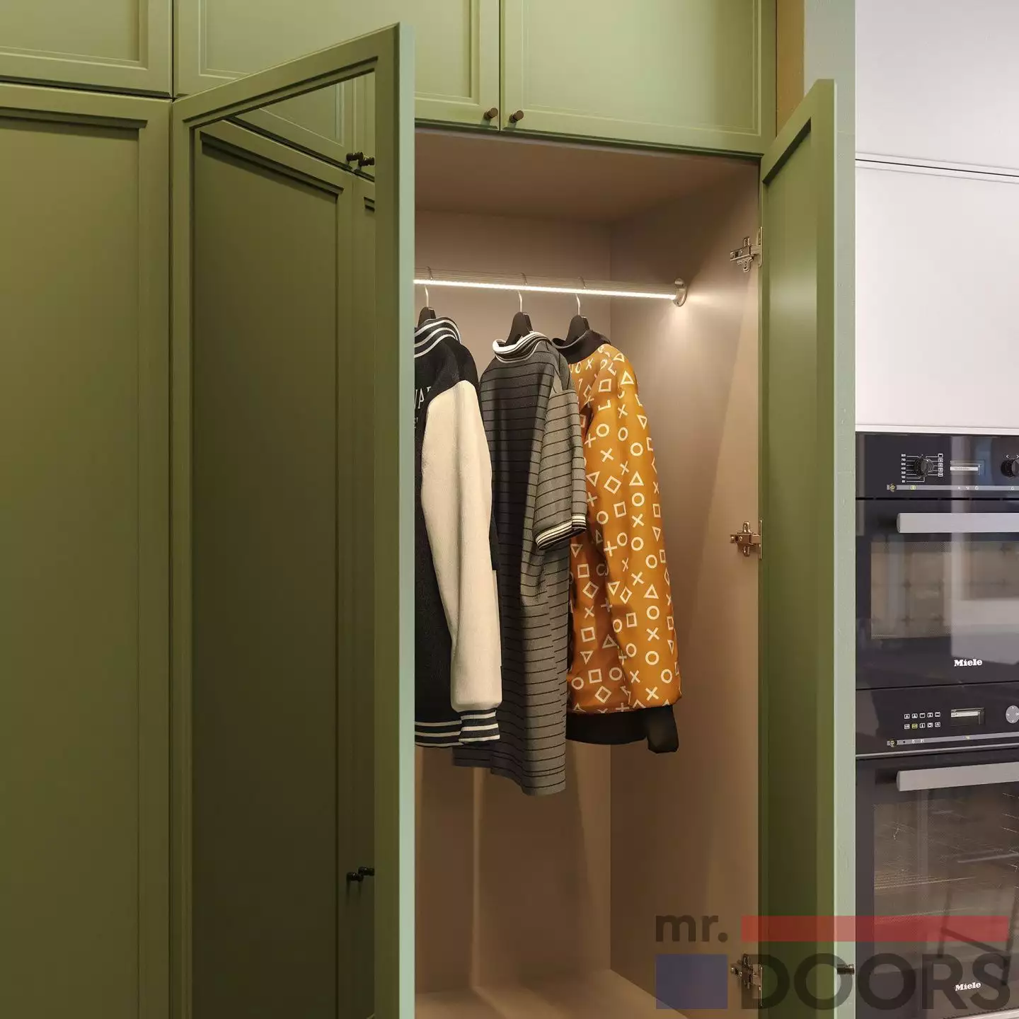 Фото зеленых шкафов от mr.doors