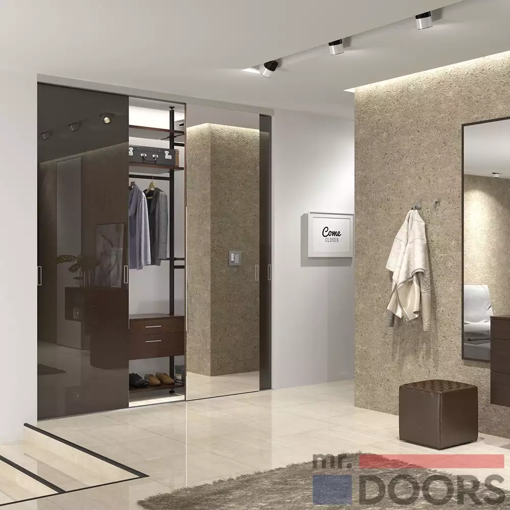 Красивые серые шкафы mr.doors
