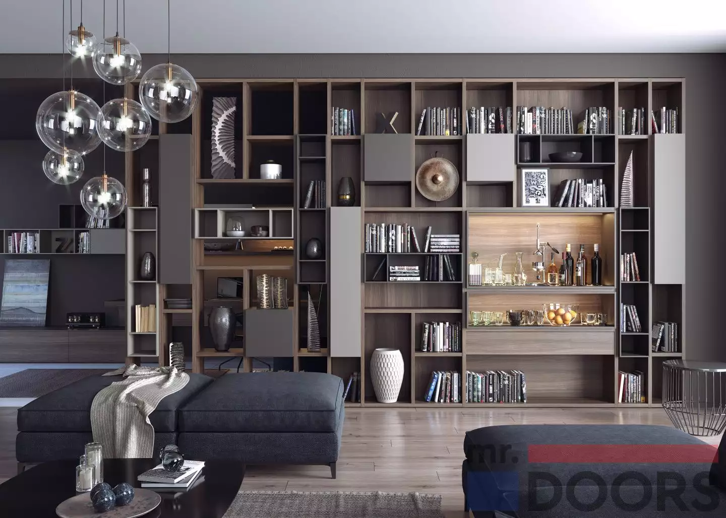 Фото книжных шкафов от mr.doors
