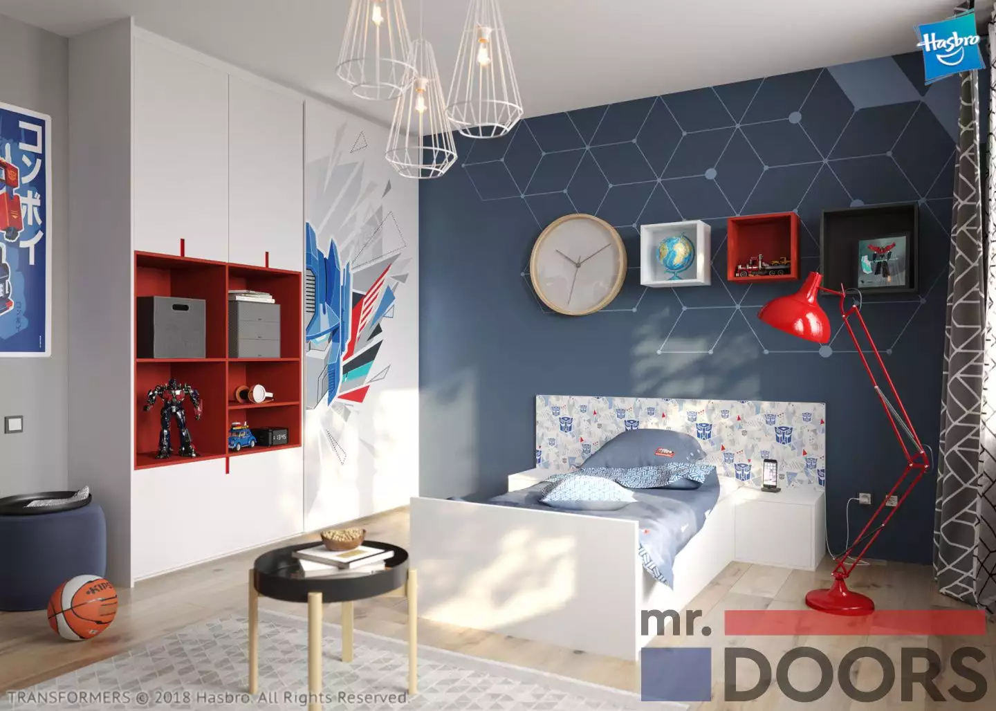 Белые шкафы купе в детскую mr.doors